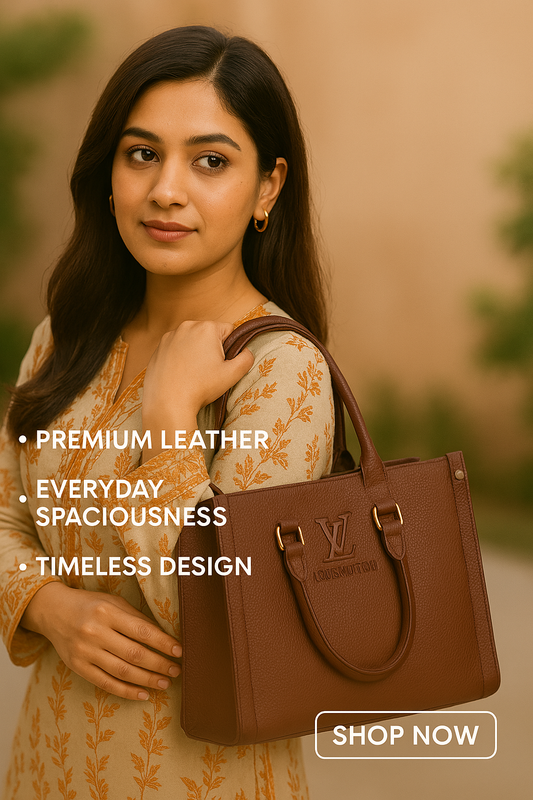 Louis Vuitton Luxurious Coffee Brown Leather Handbag – Elegant & Timeless Design