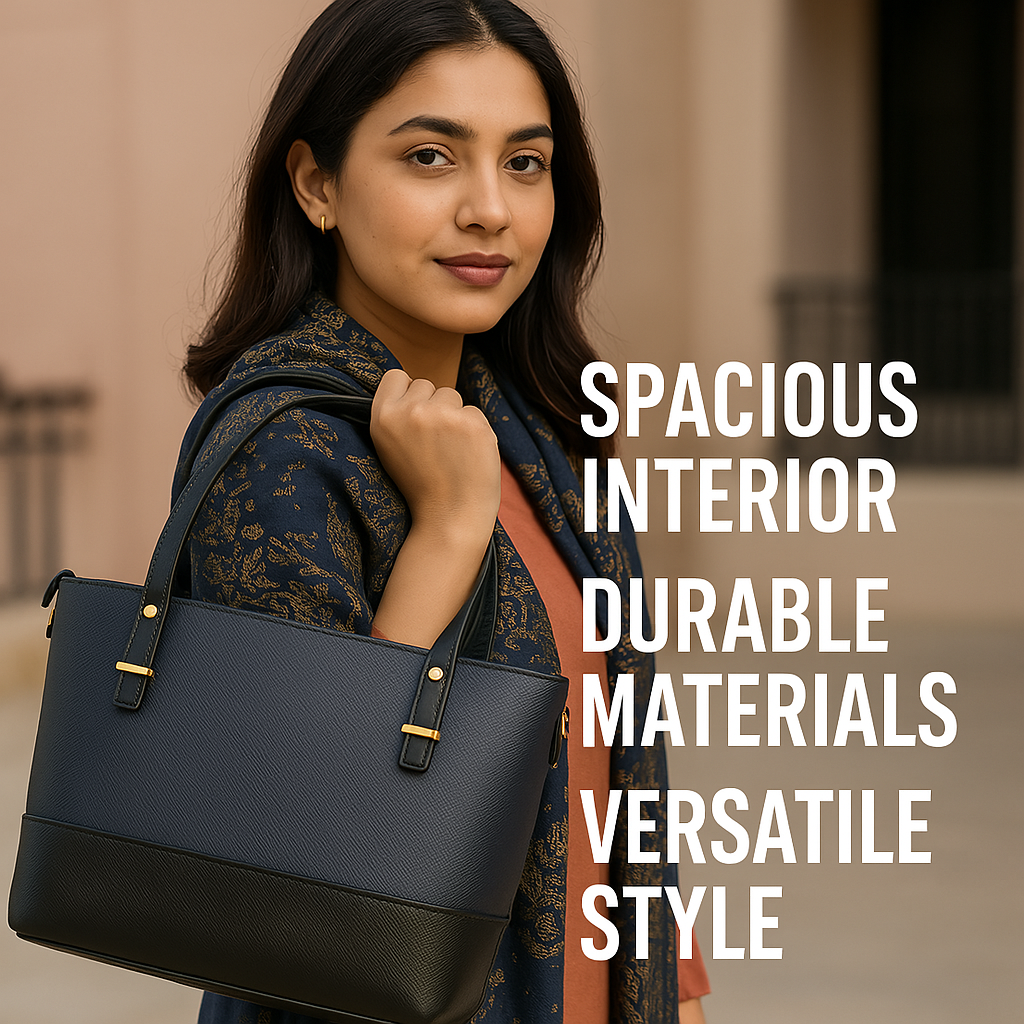 Premium 2-in-1 Handbag & Wallet Set – Elegant Blue & Black for Women